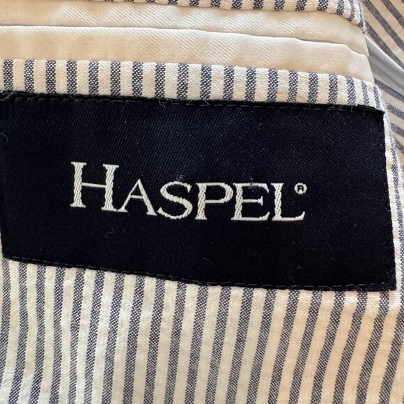 Haspel Seersucker Suit Pants 100% Cotton - Pants 40W Blue/white $245 - Picture 11 of 13